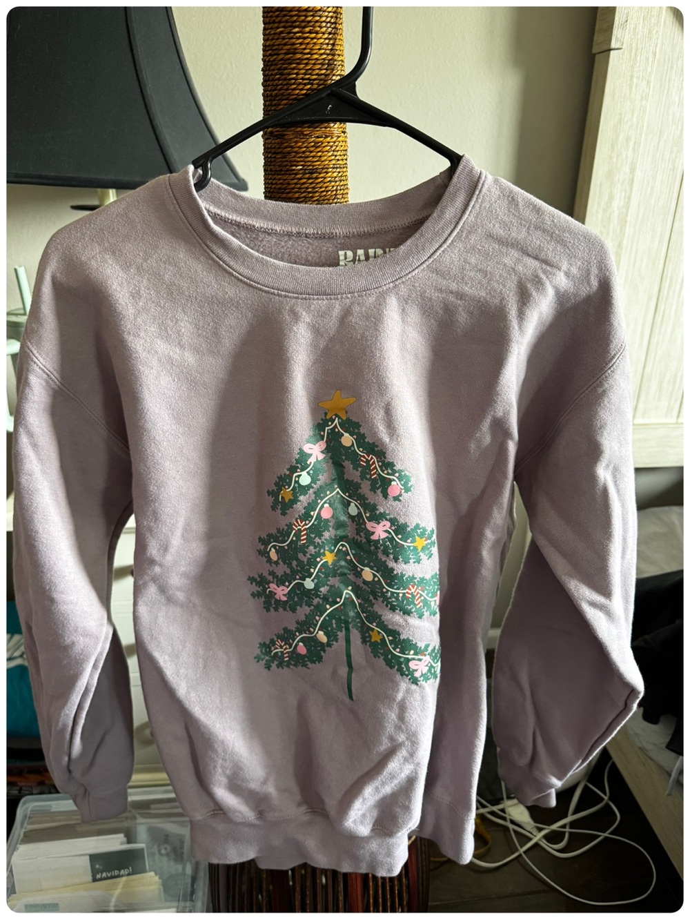 Lavender Christmas Tree Graphic Sweatshirt